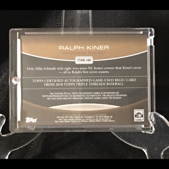 Ralph Kiner autograph/bat relic card